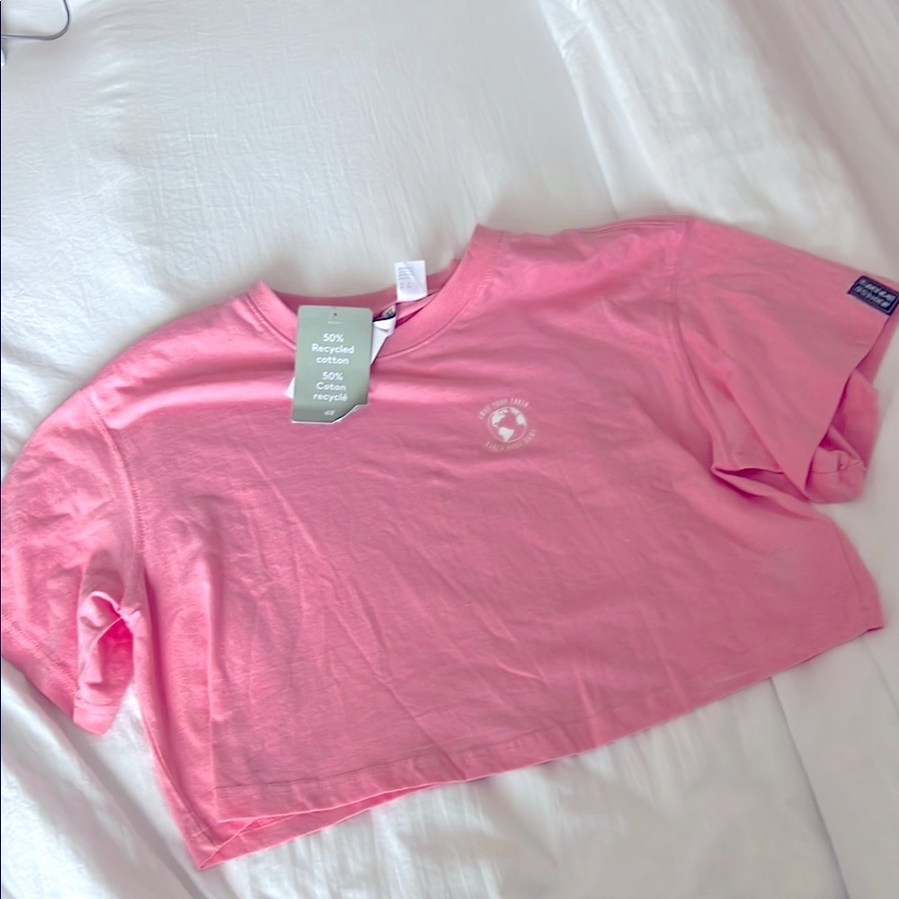 H&M Pink Crop Top with Logo